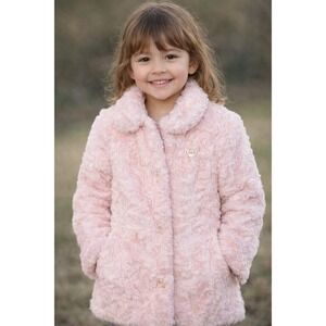 Juicy Couture Girls Faux Fur Jacket – Size 7‎ – Blush Pink